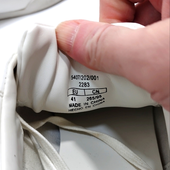 Zara Mens Classic White Faux Leather Sneakers - Picture 7 of 12